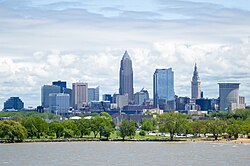 Cleveland skyline from Edgewater Park, May 2025